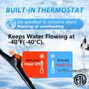 HEATIT 5JHSF 9Ft Advanced Water Pipe Heat Tape for Superior Pipe Freeze Protection, Self-Regulating Heat Tape for Water Pipes, ETL Listed, 120V