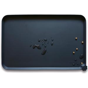 Hoki Found Silicone Pet Food Mats Tray - Non Slip Pet Bowl Mats Placemat - Dog Cat Feeding Mat - Waterproof Dog Food Mats -Pet Water Mats for Floors -Black (19 x 12)