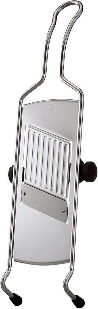 Rosle 95028 Stainless Steel Adjustable Gourmet Food Slicer Hand-Held Mandoline With Hand Guard