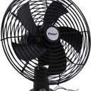 Facon 12V RV Cooling Fan with 2 Speed Switch, Dia: 8-3/ 4’’, Heavy Duty Black Metal Car Fan, for Auto Truck, RV, Camper, Trailer, Car, Buses and Boats