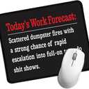 2 x Rectangular Mouse Pad, Today's Work Forecast, Funny Office Gift, Black3, Waterproof, Non-slip, Durable