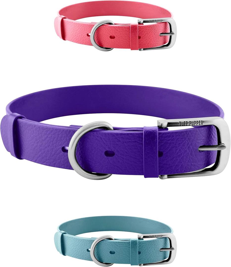 Tuff Pupper Classic Heavy Duty Dog Collar | 10x Stronger Than Leather | 100% Waterproof & Odor Proof Dog Collar | Tough Rust-Proof All Metal Hardware, Small