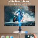 Mini Projector with Stand - Native 1080P WiFi 6 Portable Projector with Electric Focus & Bluetooth 5.0, 240 Rotatable Movie Projector for Bedroom & Home Theater