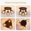 Kitchen Light Fixtures, Adjustable Semi Flush Mount Ceiling Light with E26 Base, Multi-Directional Lamp for Kitchen, Hallway, Dining Room, Farmhouse, Entryway