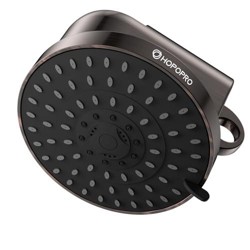 High Flow Filtered Shower Head, HOPOPRO 5 Modes High Pressure Fixed Showerhead with Filter, 2-In-1 Shower Head Filter, Remove 99% Chlorine, Improves Skin Hair Condition (6 Inch Oil Rubbed Bronze)