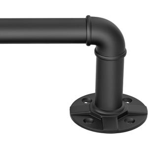 Black Curtain Rods for Windows 66 to 120", 1 Inch Wrap Around Room Darkening Curtain Rod, Industrial Heavy Duty Blackout Curtain Rods for Indoor Outdoor, Modern Adjustable Drapery Rods Room Divider, Size: 32"-120"