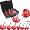 PVC Pipe Reamer, PVC Fitting Saver, 9Pcs Pipe Reamer for SCH40, Includes 1/2 inch, 3/4 inch, 1 inch, 1-1/4inch, 1-1/2inch, 2inch, 2-1/2inch, 3inch, 4inch Head Aluminum with 2 Blades