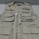 Mens Fishing Vest Summer Outdoor Work Safari Travel Photo Vest with Multi Pockets (Beige, S)