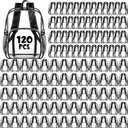 Amylove 120 Pcs Clear Backpack bulk for Stadium Events Heavy Duty PVC Transparent Bookbag for College Workplace Security (15 Inches,Black)