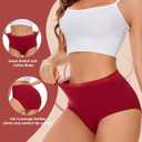 HATSURE Women High Waisted Cotton Underwear Panties Soft Stretch Lace Waistband Full Coverage Ladies Briefs Multipack (Gray, L)