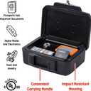 SentrySafe Fireproof Money Safe with Key Lock, Black Lock Box with Portable Carrying Handle for Travel, Exterior: 14.3 in. W x 11.2 in. D x 6.1 in H, 1200