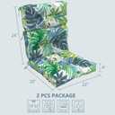 LVTXIII Outdoor Seat/Back Chair Cushion Patio Tufted High Back Cushion, Seasonal Replacement Rocking Chair Cushion with Ties (22” W x 20D”, Set of 2, Islamorada Blue Green)