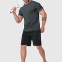 Mens Shirts 3 Pack Dry Fit Tech Moisture Wicking Performance Quick Dry Elastic Athletic Crew Short Sleeve T Shirts (M)