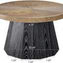 LITTLE TREE Round Coffee Table for Living Room, 31.5-Inch Farmhouse Center Table, Modern Circle Wooden Tea Tables for Office, Small Space, Reception, Brown, 31.49" x 31.49" x 18.11"