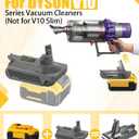 For Dyson V10 Battery Replacement, V10 Adapter for Dewalt 18V 20V MAX 60V Li-ion Battery Converter to for Dyson V10 Battery Work for Dyson V10 Cyclone Animal Absolute Fluffy SV12 Vacuum Cleaner