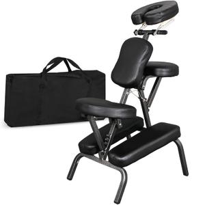 Nova Microdermabrasion Portable Massage Chair Foldable Tattoo Therapy Chair 4 Inches Thickness Sponge Face Cradle Spa Salon Massage Chair (Black)