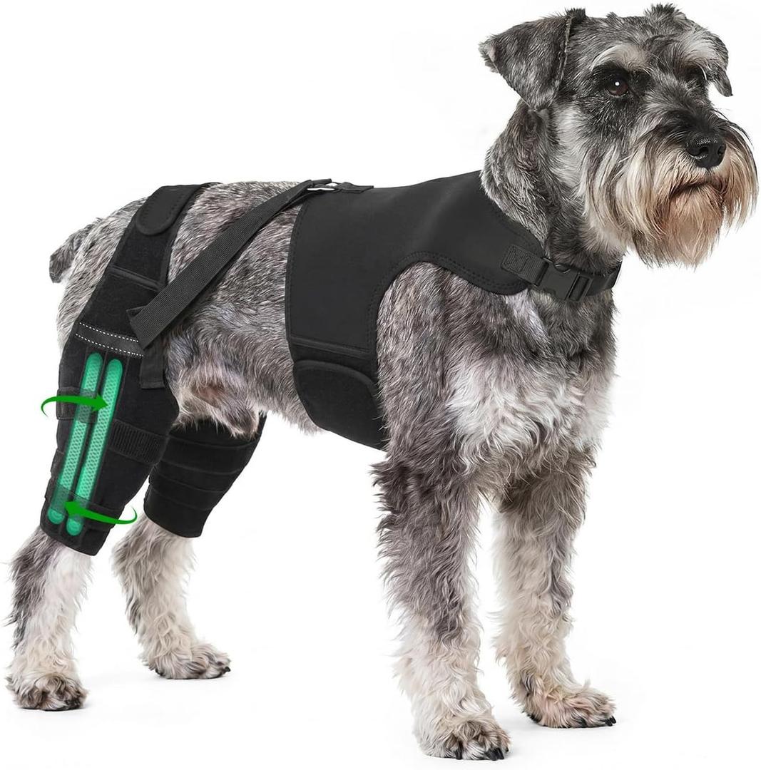 Dog Leg Braces for Back Leg, Adjustable Dog Knee Brace with 4 Stabilizers, Hip Support to Reduces Pain, Ligament Injuries & Luxating Patella & ACL CCL for Small Medium Large Dogs