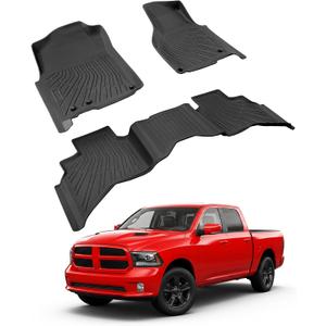Floor Mats for 2009-2018 Dodge Ram 1500 Quad Cab & 19-24 Classic Quad Cab
