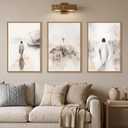 Jesus Christ Walking On Water Scenes Framed Canvas Wall Art Set-16"x24"x3