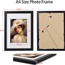 A4 Picture Frame Set of 3 Black Display Photo 6x8 with Mat or 8.3x11.7 Without Mat Wood Collage Wall Decor Gallery Certificate Poster Frames with Plexiglass 3 Pack