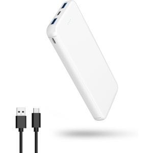 VANYUST Portable Charger, 10000mAh 5V/3A Power Bank, USB-C in&Out Fast Charging Battery Pack, External Powerbank Compatible with iPhone 16 15 14 13 12 Samsung S22 S21 Google iPad etc (White)