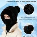 3 in 1 Beanie Hat with Scarf and Mask,Balaclava for Women,Women's Outdoors Windproof Scarf Hat,Essential for Going Out.