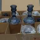 Glass Candle Holder Set of 12, Blue Taper Candle Holders Bulk, Vintage Candlestick Holders, Candle Stick Holder for Table Centerpieces, Wedding, Festival & Home Decor