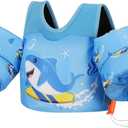 MoKo Toddler Swim Vest for Kids 20-50lbs, Swim Arm Floaties Cartoon Swimming Water Wings Pool Float Vests Sleeves Shoulder Straps Arm Band for Children Learn to Swim