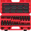 Hex Bit Impact Socket Set: 36-Piece with 4 Adapters, 1/4" 3/8" 1/2" Drive Master Allen Impact Socket Set, SAE and Metric, H5-H19 & 3/4"-5/64", Heavy Duty Storage Case, Automotive Mechanic