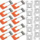 10pcs Downlight Panel Lamp Spring Clip Light Emitting Diode Recessed Lighting Accessories (T-Shaped Iron Piece 25x22mm + Orange Spring Hook 45x19mm)