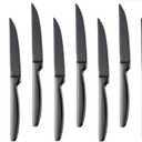 DOCBLACK Stainless Steel Steak Knives set of 8 Serrated Steak Knife Sets with Sharp Blade, 8.66 Inches(22 CM) Silverware Cutlery Table Knives for Steak (Black)