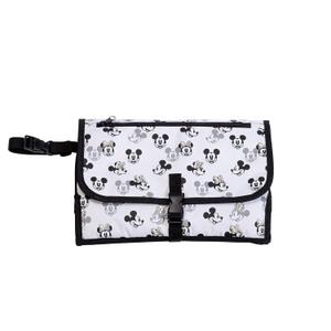 Disney Baby by J.L. Childress Portable Diaper Changing Station for Baby - Travel Diaper Changing Pad for Newborn, Essentials for Moms, Kit with Wipes Case & Storage Pockets - Mickey & Minnie Mouse
