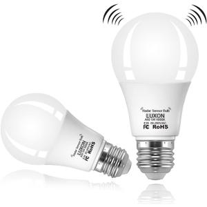 LUXON Radar Motion Sensor Light Bulbs,Dusk to Dawn LED Bulbs 5W 6000K Cool White,A19 E26 Base Night Lights Auto On/Off for Indoor Outdoor Basements, Porch,Courtyards, Garage Pack of 2 LUXON Radar Motion Sensor Light Bulbs,Dusk to Dawn LED Bulbs 5W 6000K Cool White,A19 E26 Base Night Lights Auto On/Off for Indoor Outdoor Basements, Porch,Courtyards, Garage Pack of 2
