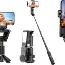 Gimbal Stabilizer for Smartphone,2-Axis Auto Face Tracking Selfie Stick with Tripod with LED Light,360Rotation with Remote for Android and iPhone,Ideal for Vlogging,YouTube,TikTok Video