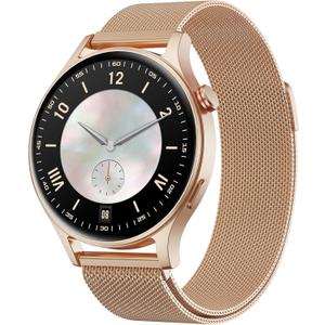 Fitpolo Smart Watch for Women,1.3" AMOLED Touchscreen Fitness Tracker, Make/Answer Calls, Heart Rate SpO2 Monitor,IP68 Waterproof,Sleep Activity Tracking Smartwatch for Android Phones iPhone (Gold)