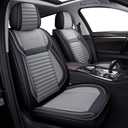 LINGVIDO Full Set Car Seat Covers, Faux Nappa Leather, Airbag Compatible and Waterproof Protectors for Sedans SUVs, Breathable Interior for Active Families, Pets, and Commuters (5 Seats, Black/Gray)