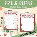 2 x 8"x10" Christmas Wish List Secret Santa Gift Exchange Card - 20PCS Double-side Christmas Questionnaire Cards - Home, Office, Classroom Xmas Holiday Party Gift Idea For Family, Friends, Coworkers - A01