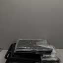 Furnulem Night Stand with Charging Station, Tall Black Dresser for Bedroom, Nightstand with Led Light, Bed Side Table for Living Room, Fabric Storage Drawer, Metal Frame, Wood Furniture