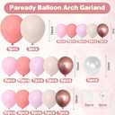 Paready Rose Gold Balloon Arch, 120 Pcs Blush Pink Balloon Garland, Dusty Pink Retro Ivory Metallic Rose Gold Clear Balloons for Birthday Girls Bridal Baby Shower Wedding New Year's Party Decorations