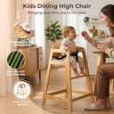 2026 New Bamboo High Chair for Baby and Toddler, ASTM F404 Certified, Ergonomic Back Support, Wooden Baby High Chair for Home & Restaurant Use, Compact, Stable & Eco-Friendly Toddler Feeding Chair
