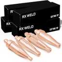 RX WELD 1-101 Series Acetylene Cutting Torch Tips, Size 0-3, Fit V-Style Heavy Duty Torch - Pack of 4