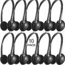 CN-Outlet Classroom Headphones Bulk 10 Pack for School,Libraries,Students,Adult, Individually Bagged Wholesale Disposable Headphones Classroom Earphones(Black) (Black, 10 Pack)