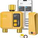 WiFi Water Timer 2 Zone for Garden Hose, Smart Sprinkler Timer with 984ft RF Range, Brass Inlet and Outlet, APP/Voice Control, Rain Delay, Automatic/Manual Irrigation