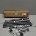 Curtain Rods for Windows 32-96 Inch, 1 Inch Adjustable Black Curtain Rod Set with Brackets, Easy Install