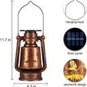 Solar Lantern Outdoor Hanging Vintage LED Waterproof Camping Light with Beautiful Graphics Landscape Decor for Yard,Patio,Porch,Lawn,Tabletop(Butterfly)