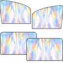 Holographic Front & Rear Car Window Shades, Magnetic Car Side Window Covers, Blackout Auto Privacy Curtains for Blocking Sunlight, Camping, Napping, Sleeping, Breastfeeding (4PCS) (19.09 x 33.85 inch)