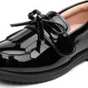 DADAWEN Girl's Loafers Slip On Tassel Oxford Shoes Flats Round Toe School Uniform Dress Shoes (Toddler/Little Kid/Big Kid) Size 34 Kids