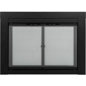 Pleasant Hearth AN-1010 Alpine Fireplace Glass Door, Black, Small
