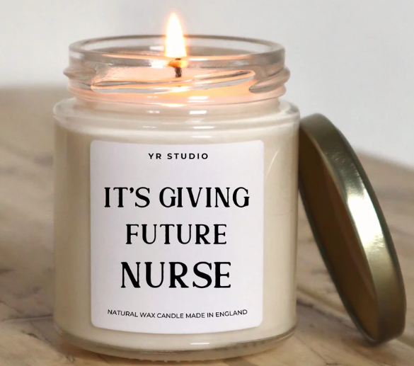 Future Nurse Gifts for Women Men, Future Nurse Candle, Nursing School, Nursing Student Gifts, Nurses Week/Day/Graduation/Birthday Gift, Cool LPN RN Gift for New Grad, Handmade, 7oz