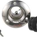 Seachoice 32051 Deck Mount Gas Fill Plate with Locking Cap – Cast 316 Stainless Steel – Includes 2 Keys, Polished, One Size